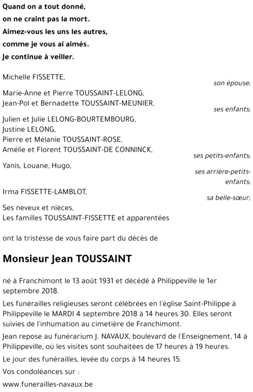 Jean TOUSSAINT
