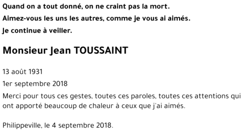 Jean TOUSSAINT
