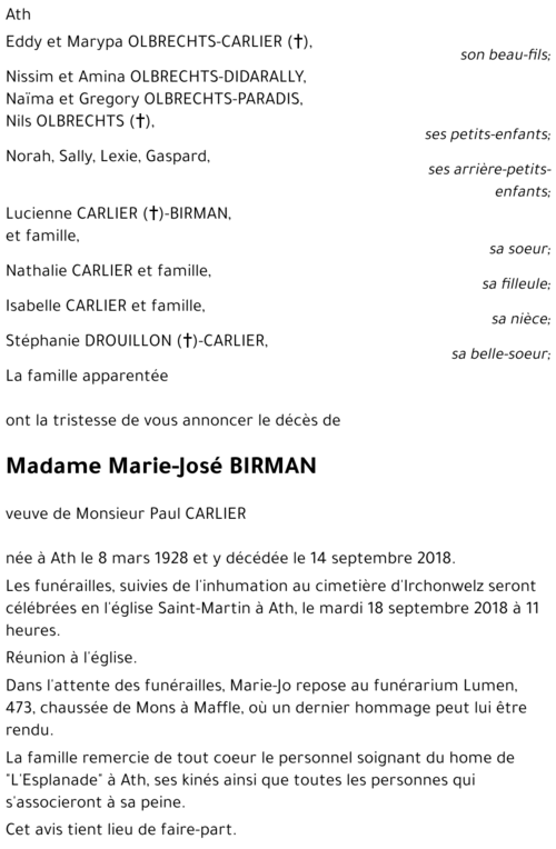 Marie-José BIRMAN