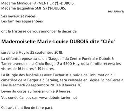 Marie-Louise DUBOIS
