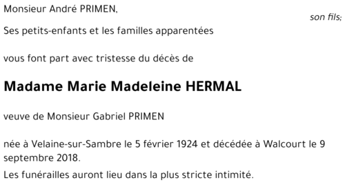 Marie Madeleine HERMAL
