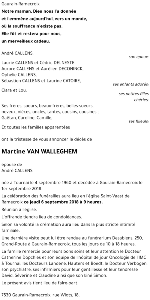 Martine VAN WALLEGHEM