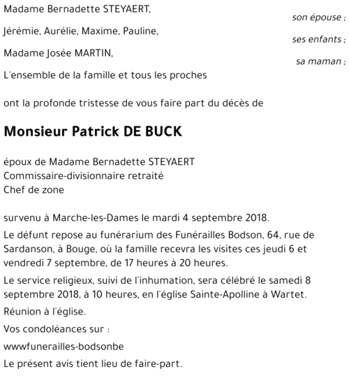 Patrick DE BUCK