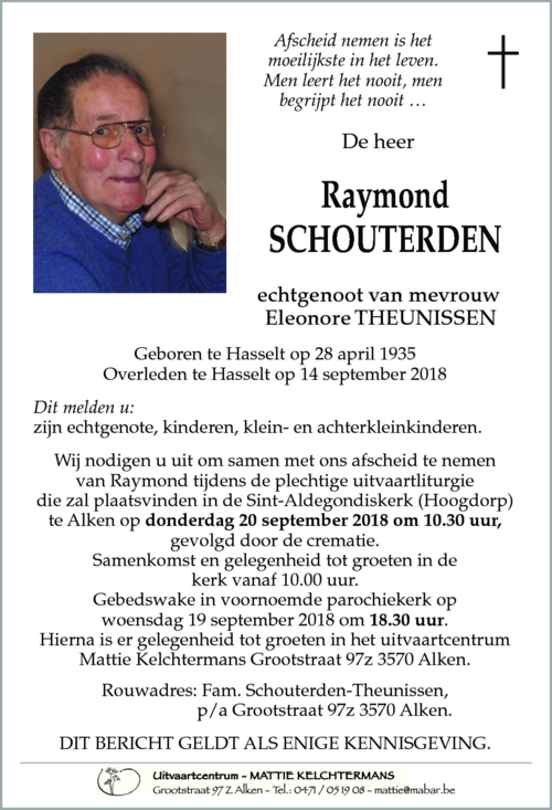 Raymond SCHOUTERDEN