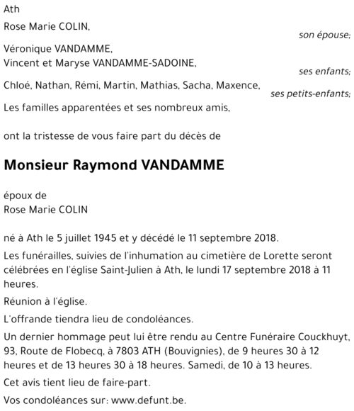 Raymond VANDAMME