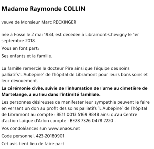 Raymonde COLLIN