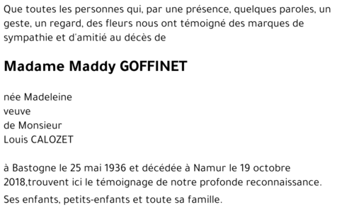 Madeleine GOFFINET