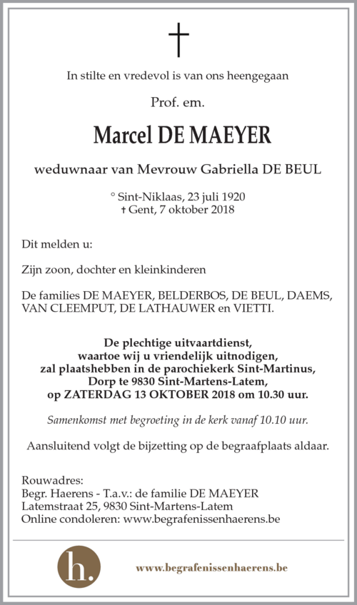 Marcel De Maeyer