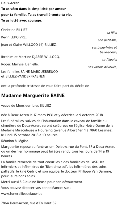 Marguerite BAINE