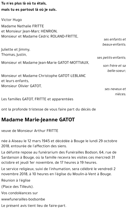 Marie-Jeanne GATOT