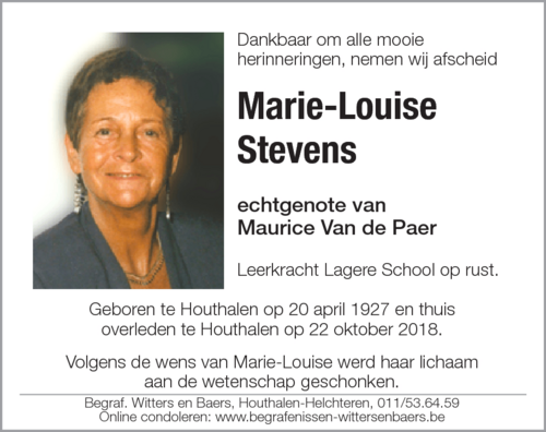 Marie-Louise Stevens