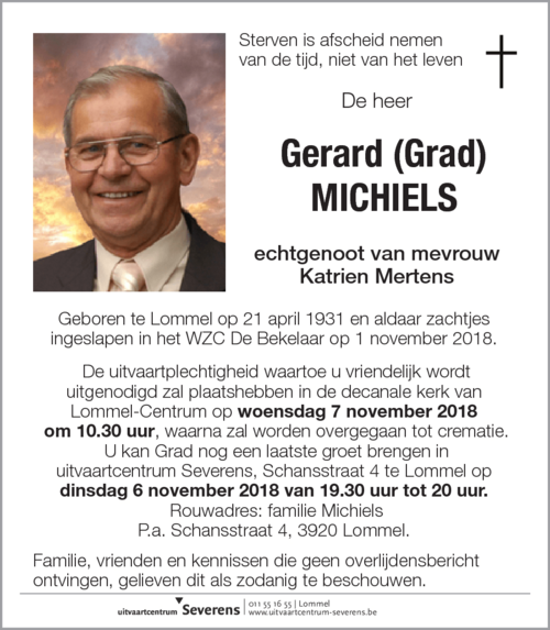 Gerard (Grad) Michiels