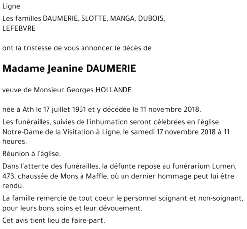 Jeanine DAUMERIE