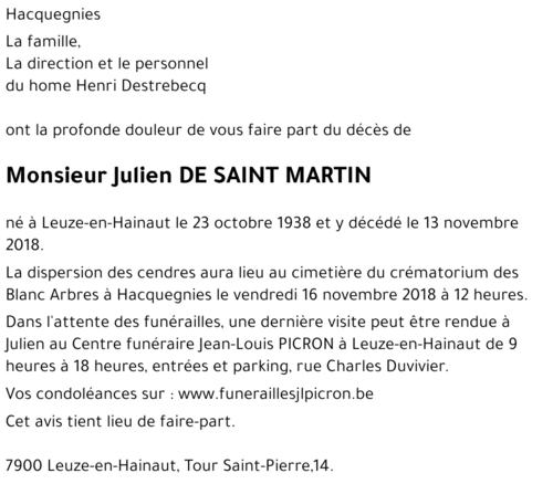 Julien DE SAINT MARTIN