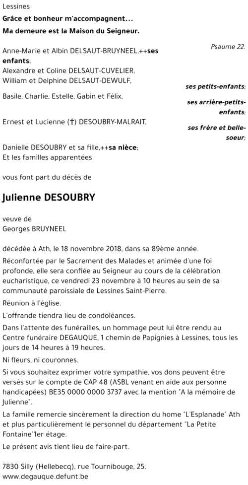 Julienne DESOUBRY