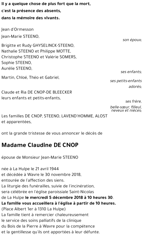 Claudine DE CNOP