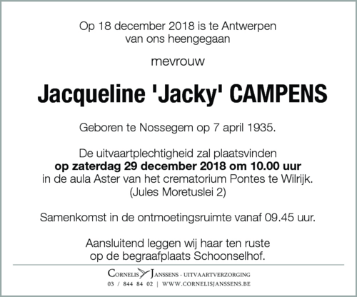 Jacqueline 'Jacky' Campens