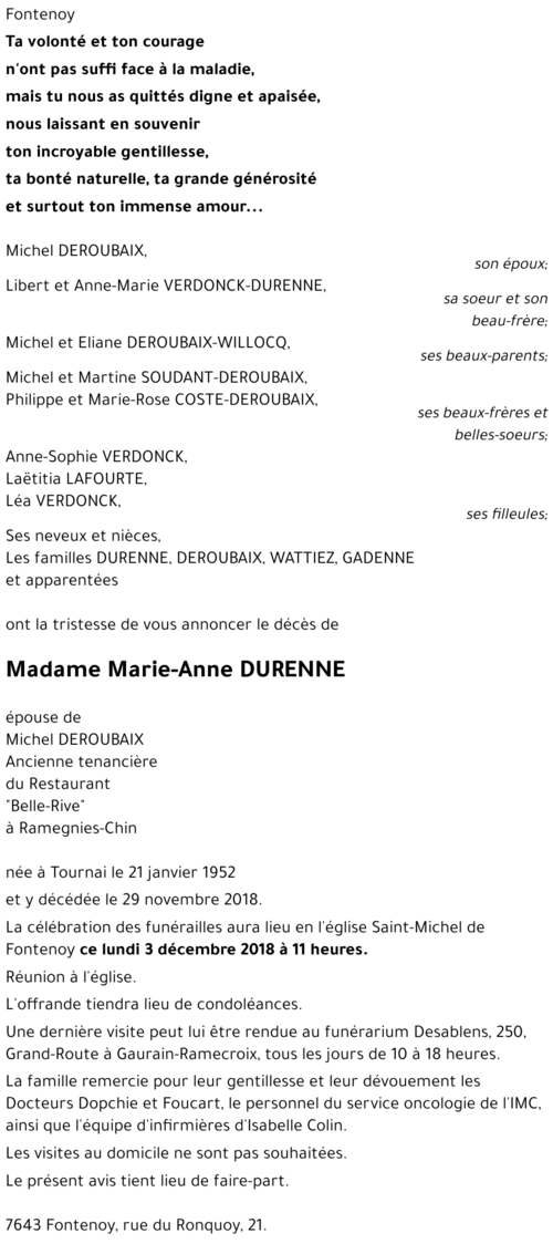 Marie-Anne DURENNE