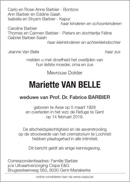 Mariette Van Belle