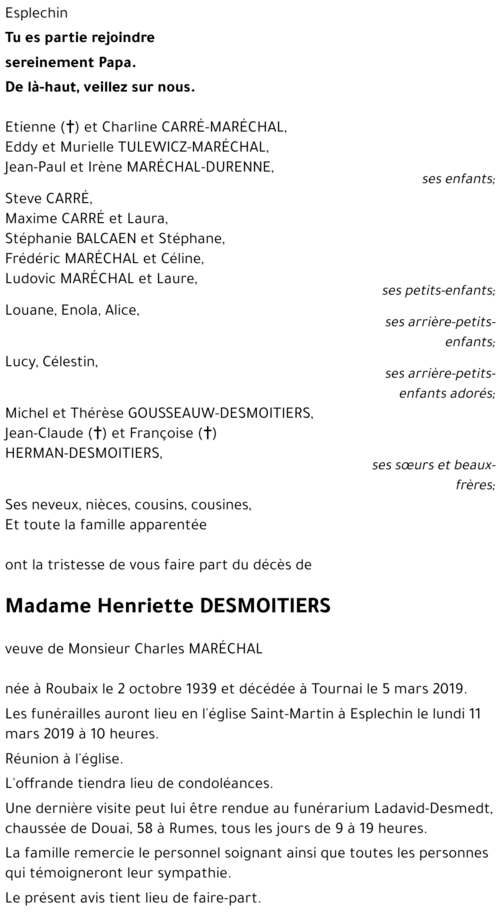 Henriette DESMOITIERS