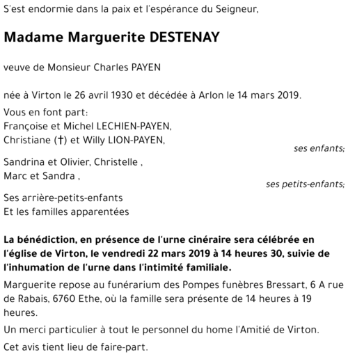 Marguerite DESTENAY 