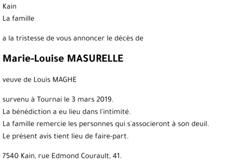Marie-Louise MASURELLE