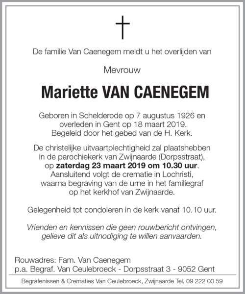 Mariette Van Caenegem