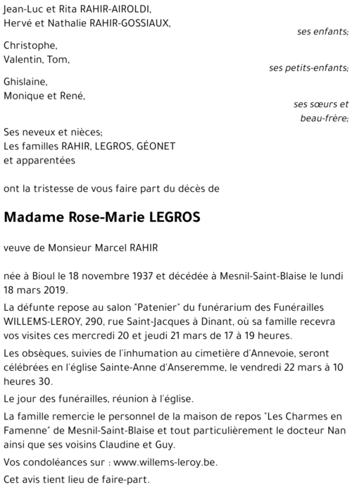 Rose-Marie LEGROS