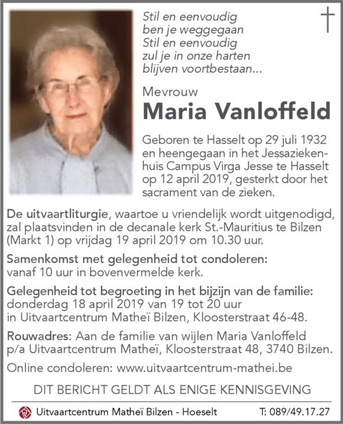 Maria VANLOFFELD
