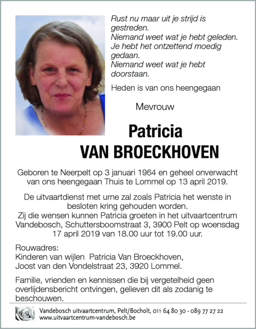 Patricia VAN BROECKHOVEN