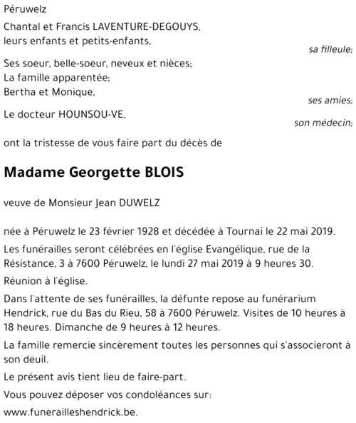 Georgette BLOIS