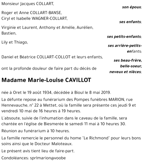 Marie-Louise CAVILLOT