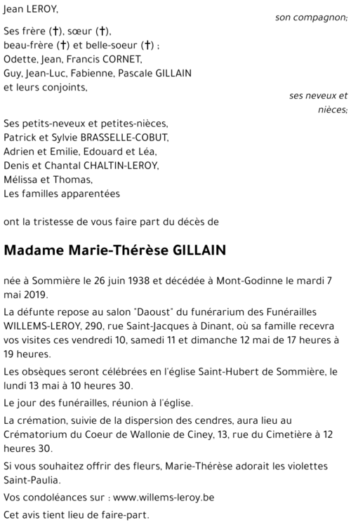 Marie-Thérèse GILLAIN