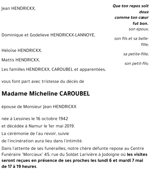 Micheline CAROUBEL