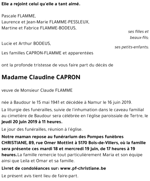 Claudine CAPRON