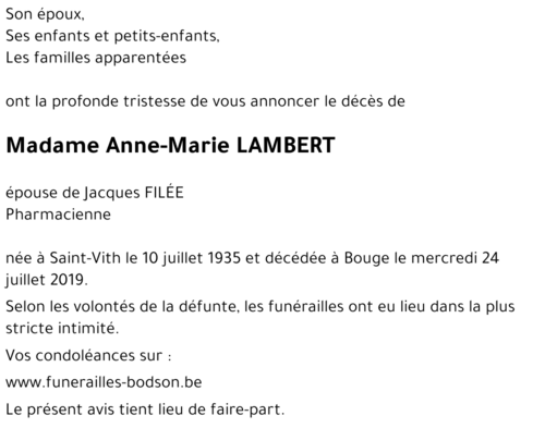 Anne-Marie LAMBERT
