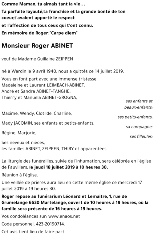Roger ABINET