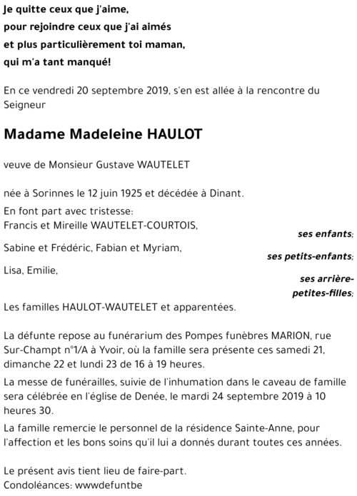Madeleine HAULOT