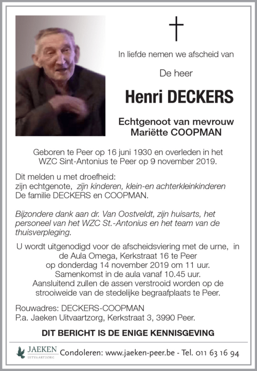 Henri DECKERS