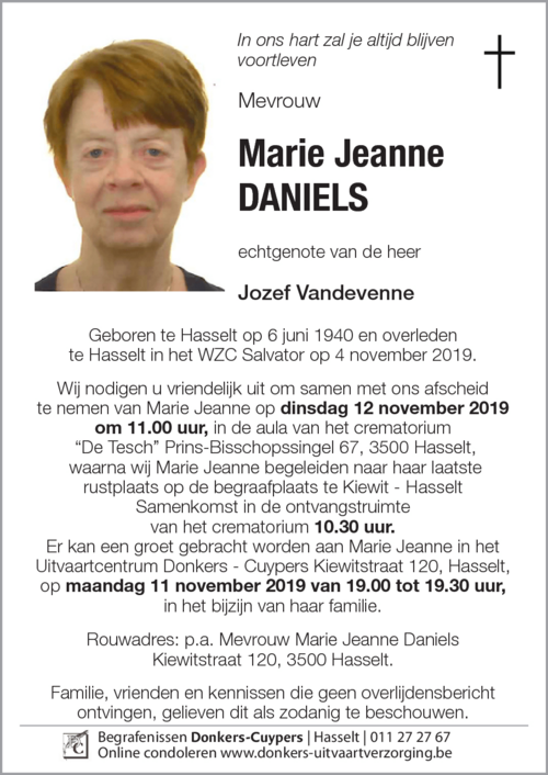 Marie Jeanne Daniels
