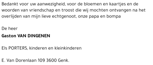 Gaston VAN DINGENEN