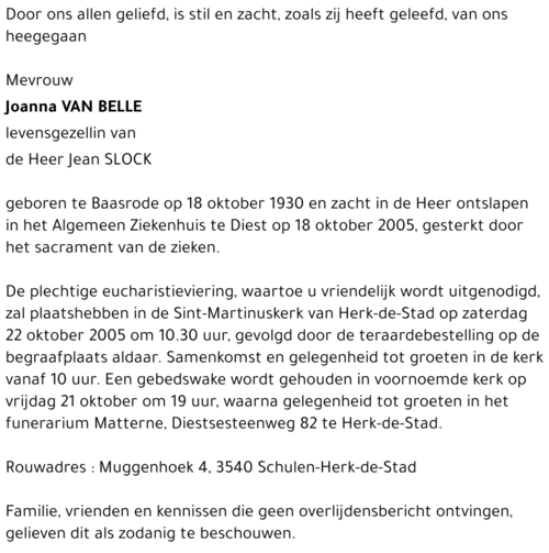 Joanna Van Belle