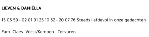 LIEVEN & DANIËLLA -