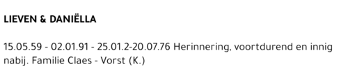 LIEVEN & DANIËLLA -
