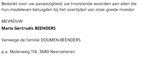 Maria Gertrudis Beenders