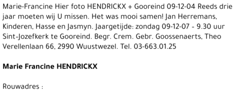 Marie Francine Hendrickx