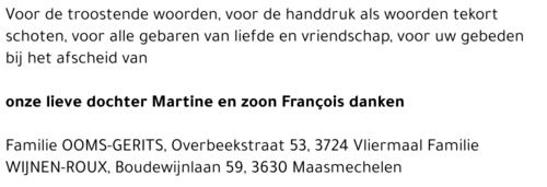 Martine en François Ooms-Wijnen