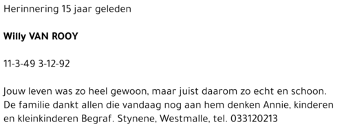 Willy Van Rooy