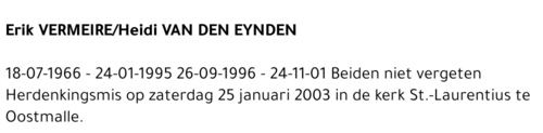 Eric/Heidi Vermeire/Van den Eynden