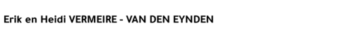 Erik en Heidi Vermeire Van Den Eynden